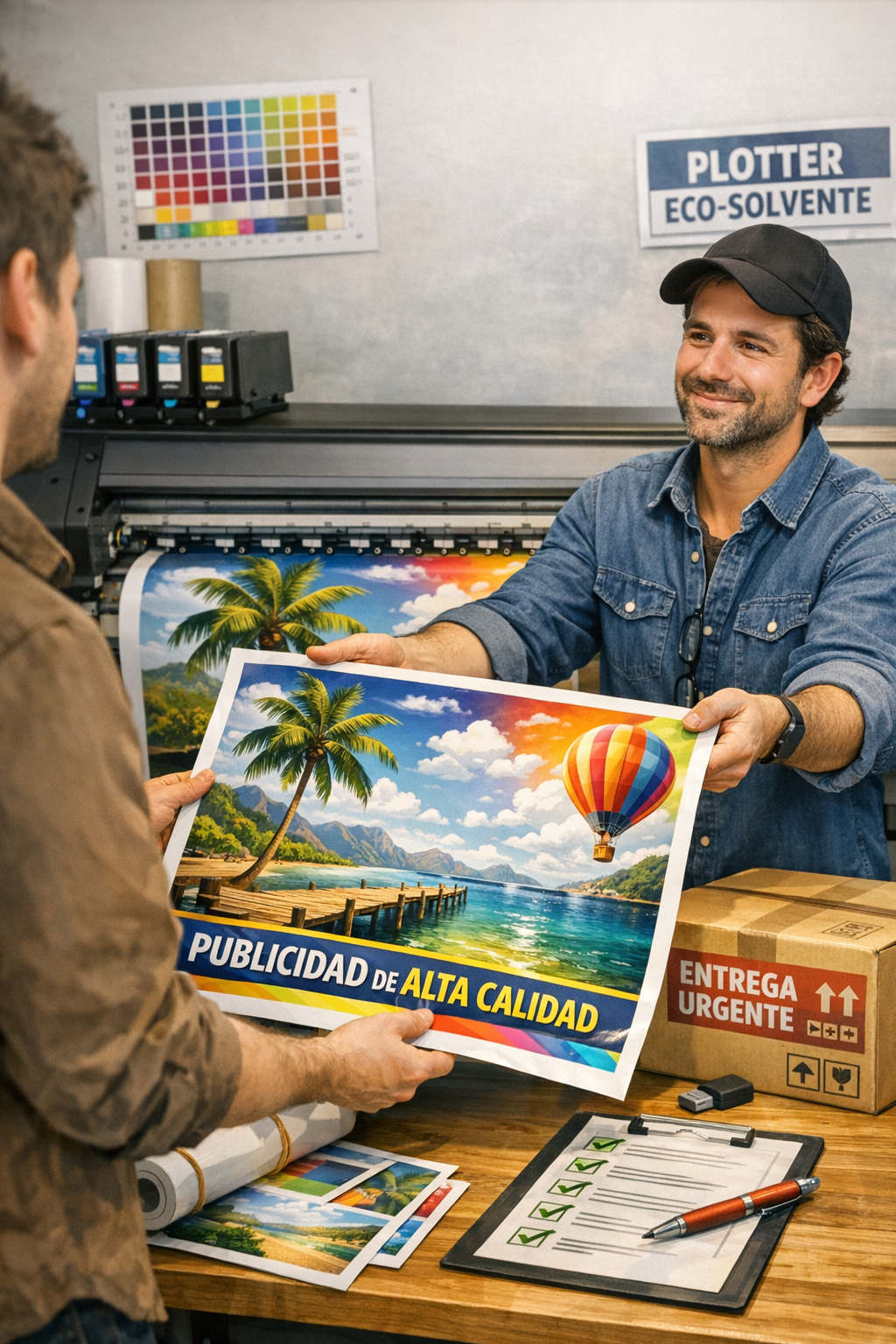 Detalle de impresión de alta calidad en material publicitario