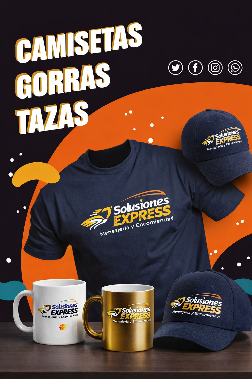 Set de camiseta, gorra y mug personalizados para una marca