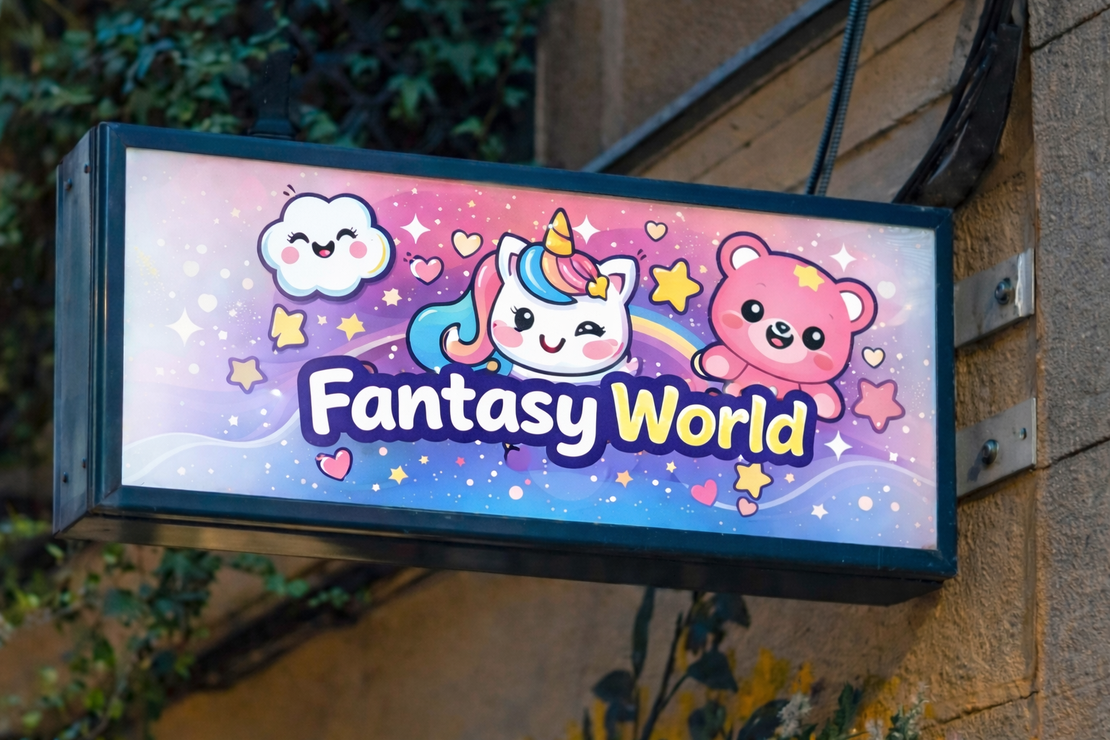 Aviso en lona a color instalado en la fachada de un local comercial